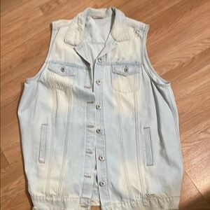 Light Blue Denim Sleeveless Vest